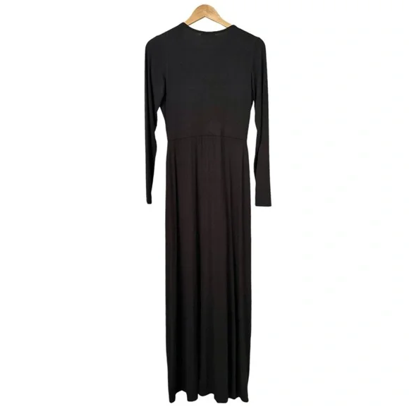 Bump Biddy Narine NEW Plunge Maxi Maternity Dress Sexy High Slits Black Size M - Picture 14 of 16